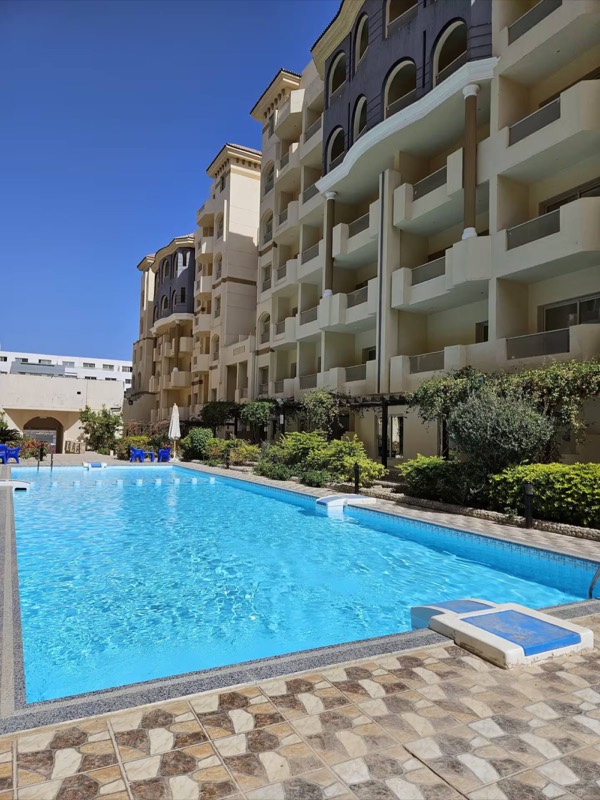 One of the three pools in the complex